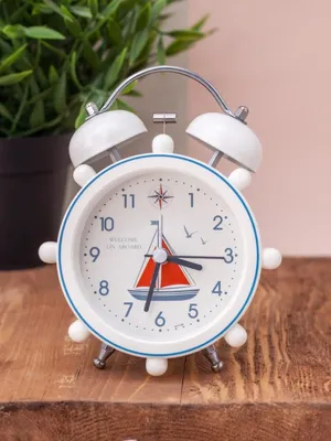 Часы будильник Кругляш металл, белый - купить часы по низким ценам с  доставкой | Интернет-магазин «Белый кролик»