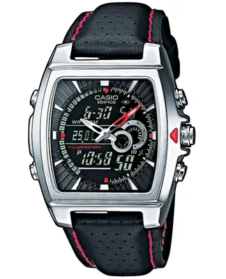 Часы Casio Edifice Chronograph с кожаным ремешком на солнечных батареях  EQS-930BL-2A EQS930BL-2 100M Мужские часы ru