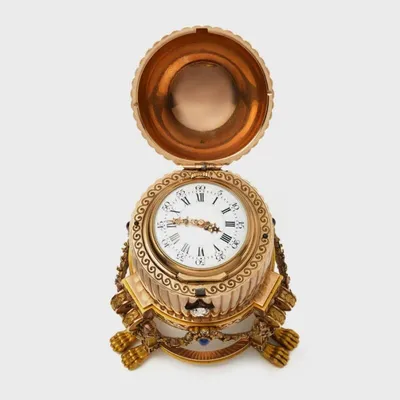 Настольные часы из нефрита «Фаберже»