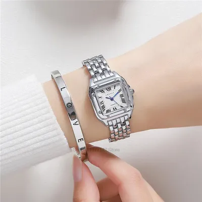Женские кварцевые наручные часы с квадратным циферблатом | AliExpress