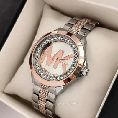 Женские наручные часы Michael Kors (майкл корс) комбинированные  серебро-розовое золото, камушки - код 2307b (ID#1986627156), цена: 525 ₴,  купить на Prom.ua