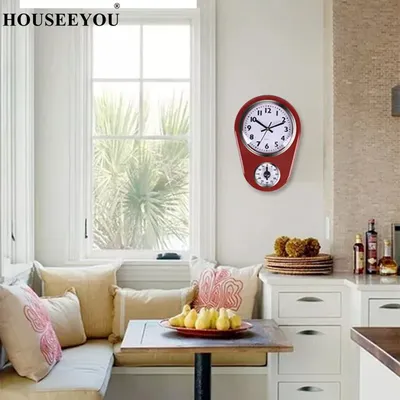 Настенные часы с таймером для кухни, простые и креативные домашние  акриловые бесшумные часы с механизмом, украшение для дома | AliExpress