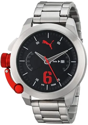 Puma PU103781004 Men's Advance Stainless Steel Black Dial Red Crown купить  в Украине, бесплатная доставка, цена и стоимость