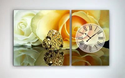 Часы с картиной на холсте нежные зеркальные розы на столе с сердцем габарит  100*60из2 ч (ID#984469105), цена: 1442.35 ₴, купить на Prom.ua
