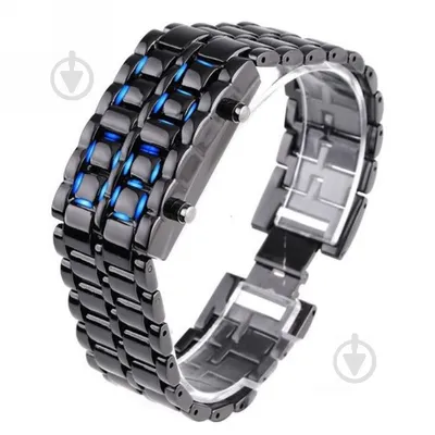 ᐉ Часы-браслет Led Watch Iron Samurai, Черный с синими светодиодами (  IBW012BZ ) • Купить в Киеве, Украине • Лучшая цена в Эпицентр К