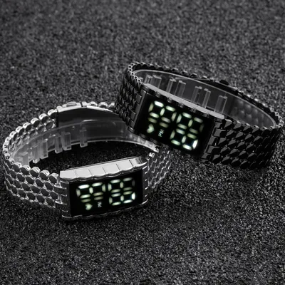 Led watch - часы \"самурай\" iron samurai бинарные наручные серебристые с  синими диодами купить по цене 549 руб в Москве в интернет-магазине  Purumburum