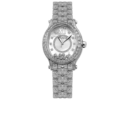Часы Chopard Happy Sport 275372-1002, 31,3 мм, белое золото, бриллианты |  Mercury