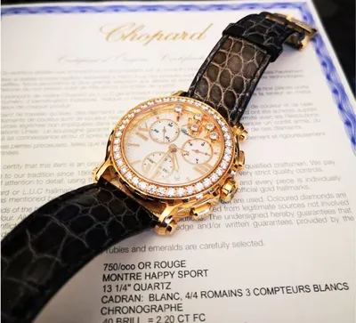 Часы Chopard Happy Sport Golf Edition в корпусе из розового золота  диаметром 36 мм с бриллиантами. Механизм с автоматическим заводом.… |  Instagram