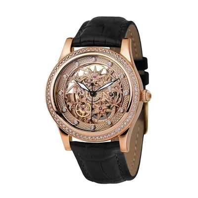 Купить золотые женские часы «ORNAMENT» (скелетон) с бриллиантами