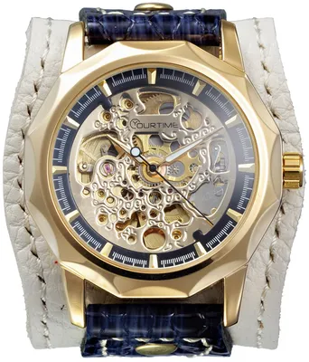 Купить MEGIR женские часы модный браслет-скелетон часы в форме ракушки с  бриллиантами импортный механизм медный корпус часы 7023 | Joom