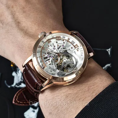 Мужские часы-скелетоны в золотом цвете.: цена 249 грн - купить Наручные часы  на ИЗИ | Киев