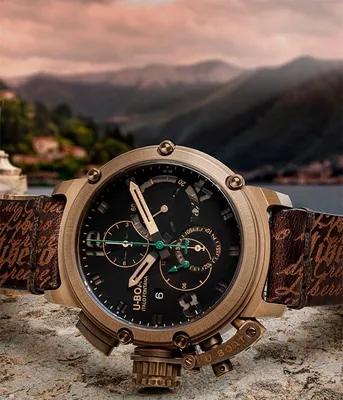 Часы U-boat Chimera Sapphire Green Chrono Bronze 46mm 8526 - Салон часов  Субмарина