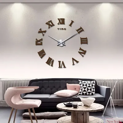 Покупайте 29x29cm Креативные Настенные Часы Круглые Цифры Тишильные Часы  Для Гостиной, Спальня (без Батареи) - Розовый в Китае | TVC-Mall.com