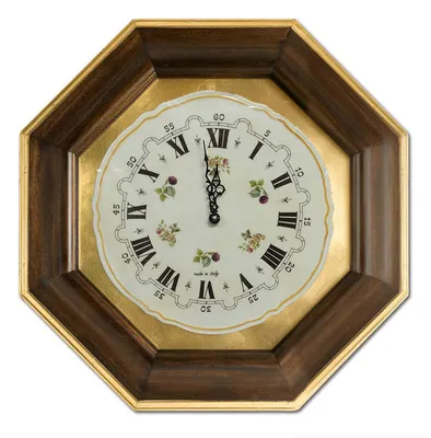 Часы настенные «Первоцветный романс» круглые в стиле прованс (код: 41013).  Предметы интерьера ручной работы купить с доставкой