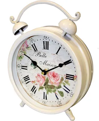 Часы настенные «Первоцветный романс» круглые в стиле прованс (код: 41013).  Предметы интерьера ручной работы купить с доставкой