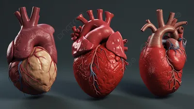 человеческое сердце показано в 3 х разных форматах, реалистичные  изображения сердца, сердце, любовь фон картинки и Фото для бесплатной  загрузки