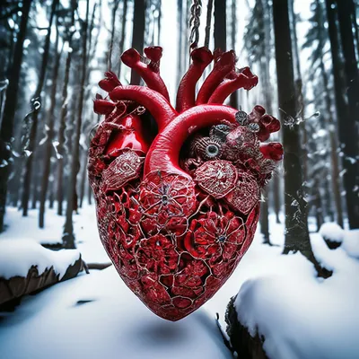 Детализированное человеческое сердце из…» — создано в Шедевруме
