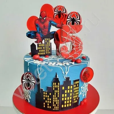 Торт на день рождения Человек-паук, Кондитерские и пекарни в Москве, купить  по цене 5000 RUB, Детские торты в Tfd_cake с доставкой | Flowwow