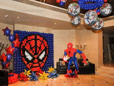 Композиция на день Рождения Человек-паук с шарами с паутиной - купить  недорого с доставкой по Москве | SharoShar.ru