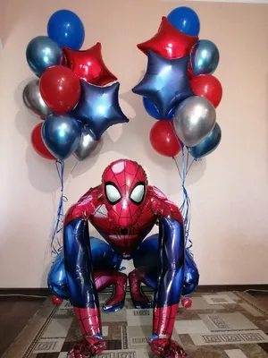 Композиция из шаров с Человеком-пауком на день рождения - Bubble express