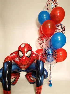 Голубые и серебряные шарики Человек-паук - купить в Москве | SharFun.ru