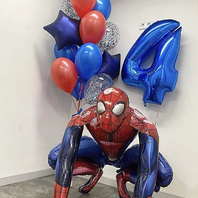 Фонтан из шаров \"Человек-паук\"