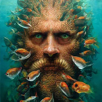 Раскраска - Рыба-человек