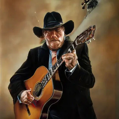 Высокорослый человек стоя с его гитарой и играть Стоковое Изображение -  изображение насчитывающей красиво, джинсыы: 124788563