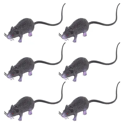 6 крыс, пластиковые игрушки, Реалистичная черная крыса с красными глазами  для декора или шуток | AliExpress