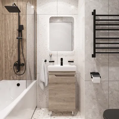 Дизайн интерьера ванной \"Черно-белая ванная.\" | Портал Люкс-Дизайн.RU