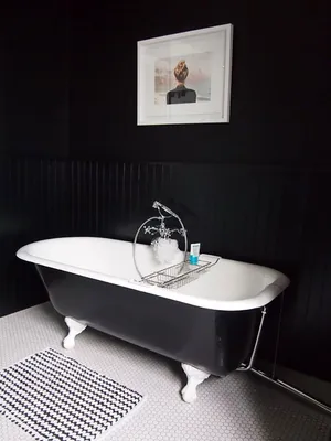 Черно-белая ванная комната в стиле лофт - дизайн проект от Сантехники-Онлайн