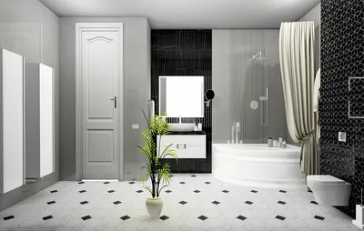 Черно-белая ванная комната: 100 фотопримеров дизайна | ivd.ru