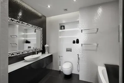 Черная ванная комната: дизайн-решения и практические советы + 80  вдохновляющих фото