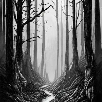 черно белый монохромный лес сцена белое утро Фото Фон И картинка для  бесплатной загрузки - Pngtree