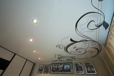 Натяжные потолки с черно-белым рисунком в Тбилиси - Master ceiling
