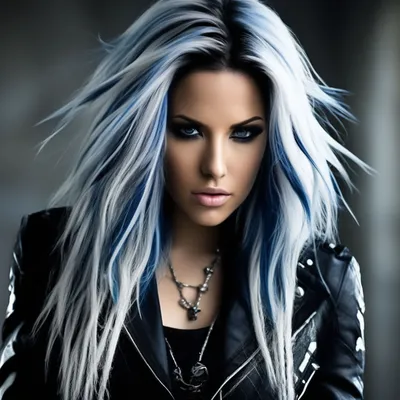 Рок певица Alissa White-Gluz черно…» — создано в Шедевруме