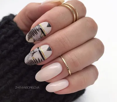 Чёрный белый бежевый маникюр цветы | Floral nails, Pretty nails, Trendy  nails