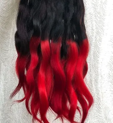 Черно красные волосы каре - 70 фото