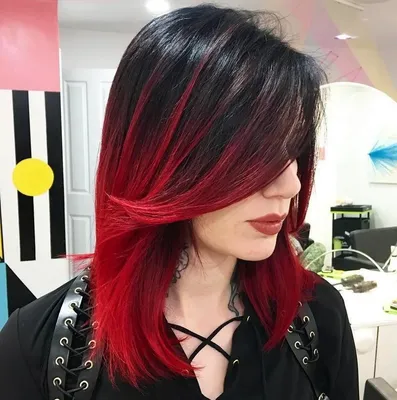 Черно красное окрашивание волос (46 лучших фото)