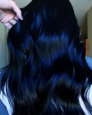 Pin by Ploy Myers on Hair | Blue black hair color, Black hair dye, Dyed  hair blue