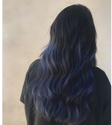 Сине черные волосы - 63 фото