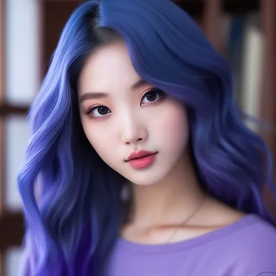 Темно синий цвет волос (75 фото)