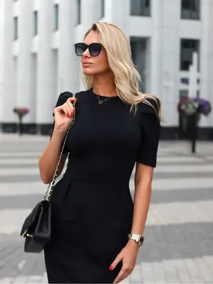 Женское облегающее платье-миди с высокой талией, однотонное черное платье-трапеция  с высокой талией, офисное платье для женщин, 2022 | AliExpress