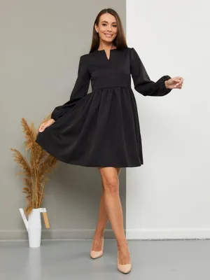 Классическое нарядное офисное платье, свободное и удобное, черное  (ID#1766094308), цена: 680 ₴, купить на Prom.ua
