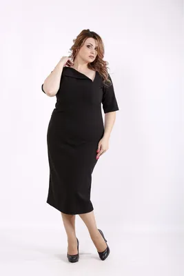 Черное элегантное платье офисное прямое большого размера 42-74. 01248-1:  продажа, цена в Полтаве. Женские платья от \"\"ПИШНА ПАНІ\"\" - 1015405896