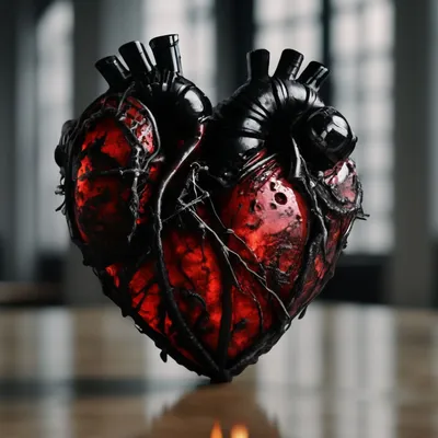 Чёрное сердце, минимализм,…» — создано в Шедевруме