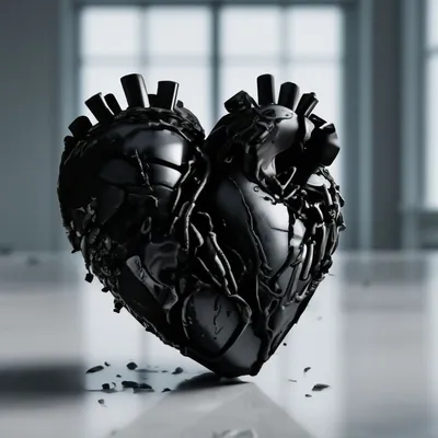 Чёрное сердце, разбитое на осколки…» — создано в Шедевруме