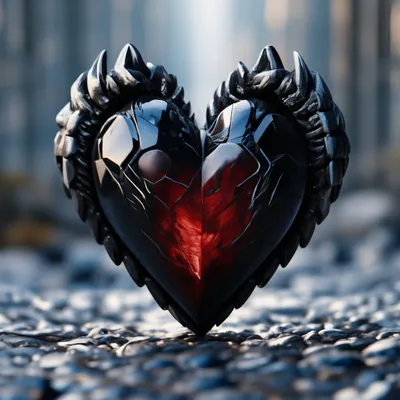 Антрацитовое черное сердце, отражение…» — создано в Шедевруме