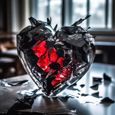 Разбитое, стеклянное, черное сердце, …» — создано в Шедевруме