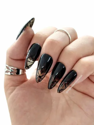 Black Nails | Short gel nails, Black gel nails, Glue on nails